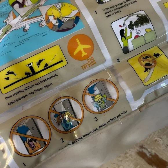 Vinyl Funny Comic Travel Bag Carry on ! Some Flaws but GUC ! MoMA Art - Picture 15 of 16